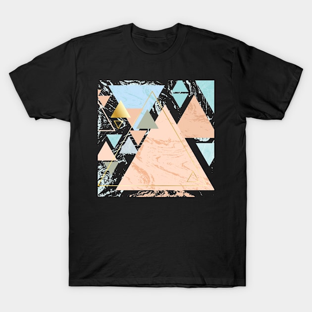 Abstract Geometric Marble Texture T-Shirt by Lift Run and Hike Store